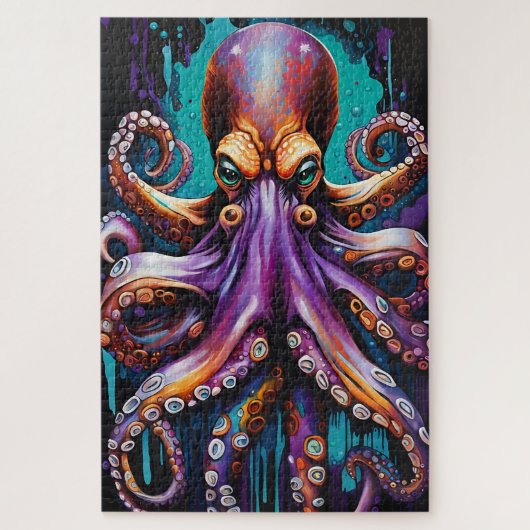 Psychedelische Octopus Puzzel – Surrealistische Dr (Verticaal)