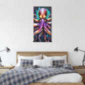 Psychedelische Octopus Wall Art - Surrealistisch D Canvas Afdruk (Insitu (Slaapkamer))
