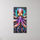 Psychedelische Octopus Wall Art - Surrealistisch D Canvas Afdruk (Voorkant)