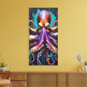 Psychedelische Octopus Wall Art - Surrealistisch D Canvas Afdruk (Insitu (Woonkamer))
