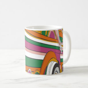 psychedelische of pop-artstijl doet denken aan koffiemok