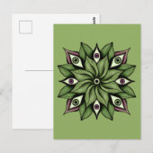 Psychedelische ogen Mandala - Trippy Bloemenpatroo Briefkaart (Voorkant / Achterkant)