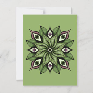 Psychedelische ogen Mandala - Trippy Bloemenpatroo Briefkaart