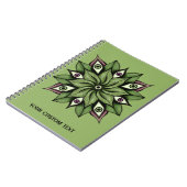 Psychedelische ogen Mandala - Trippy Bloemenpatroo Notitieboek (Linkerzijde)