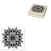 Psychedelische ogen Mandala - Trippy Bloemenpatroo Rubberstempel (Gestempeld)