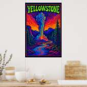 Psychedelische Old Faithful Poster (Keuken)