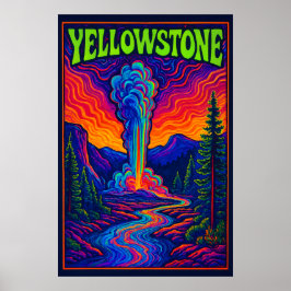 Psychedelische Old Faithful Poster