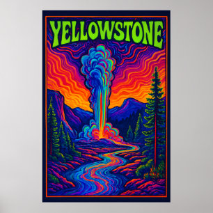 Psychedelische Old Faithful Poster