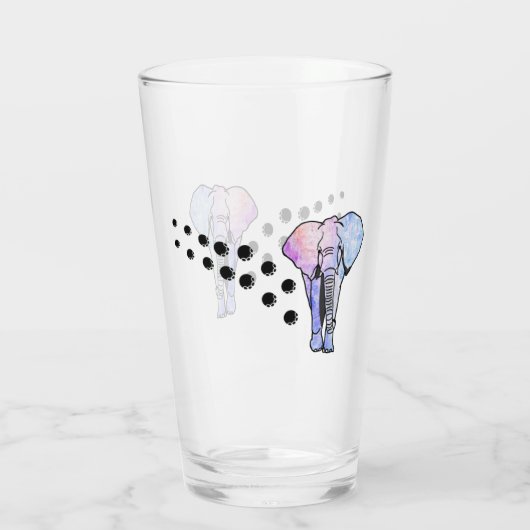 Psychedelische olifant en voetafdrukken van glas (Achterkant)