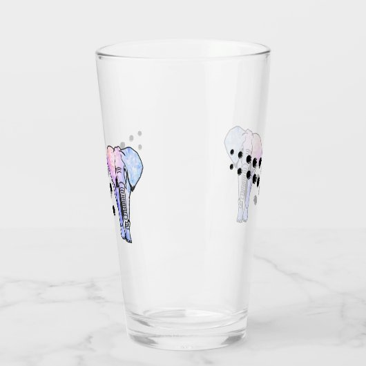 Psychedelische olifant en voetafdrukken van glas (Links)