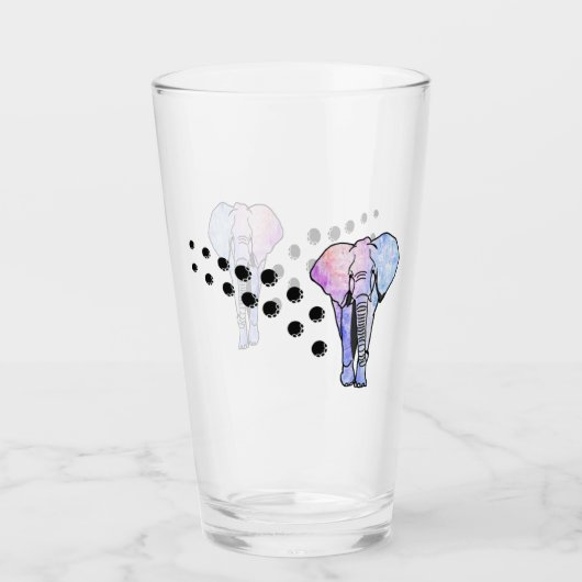 Psychedelische olifant en voetafdrukken van glas (Voorkant)
