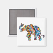 psychedelische olifant magneet (Voorkant / Achterkant)