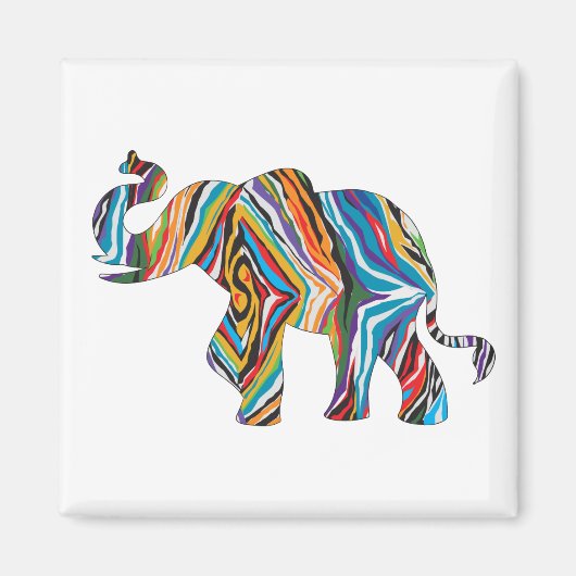psychedelische olifant magneet (Voorkant)