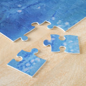 Psychedelische olifant op blauwgroene ruimte legpuzzel (Zijkant)