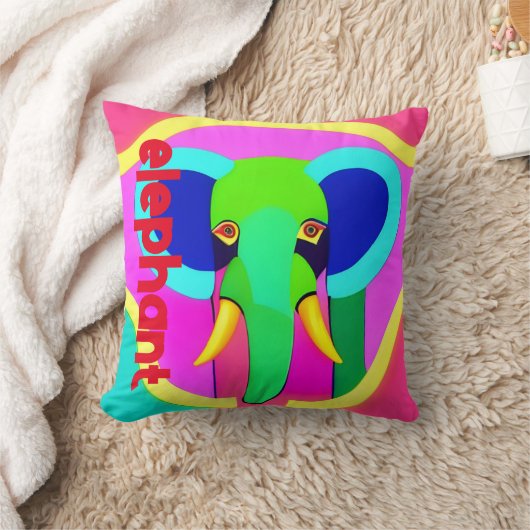 Psychedelische Olifant op Kwekerij Kussen (Deken)