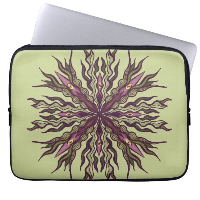 Psychedelische Oog Plant - Surreal Botanisch Manda Laptop Sleeve (Voorkant)