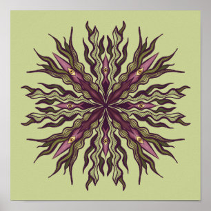 Psychedelische Oog Plant - Surreal Botanisch Manda Poster