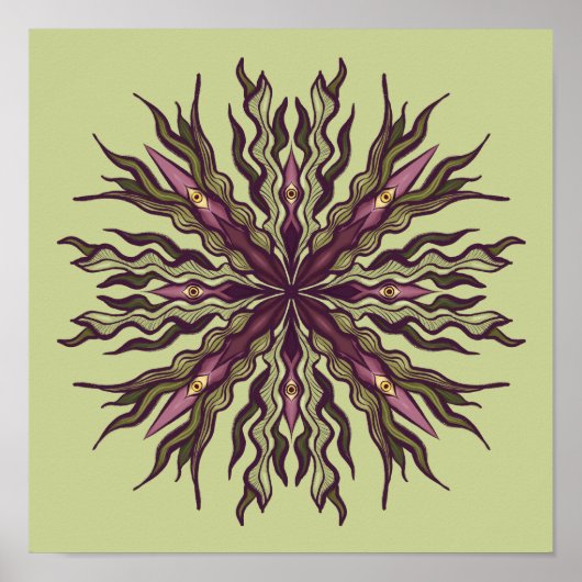 Psychedelische Oog Plant - Surreal Botanisch Manda Poster (Voorkant)