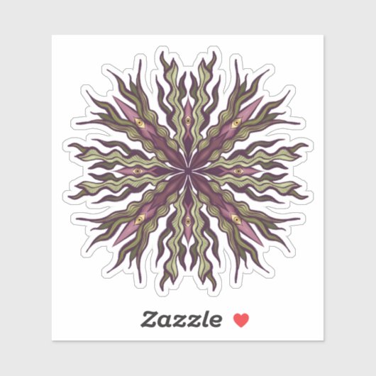 Psychedelische Oog Plant - Surreal Botanisch Manda Sticker (Vel)