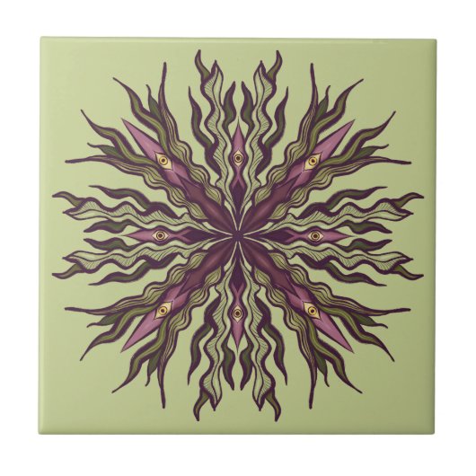 Psychedelische Oog Plant - Surreal Botanisch Manda Tegeltje (Voorkant)