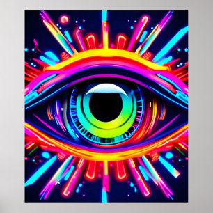 Psychedelische oog van het universum kunst poster