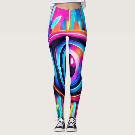 Psychedelische oogkunst leggings (Voorkant)