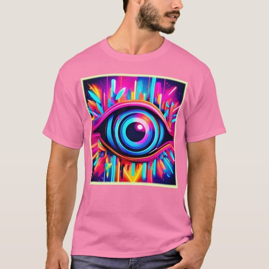 Psychedelische oogkunst t-shirt (Voorkant)