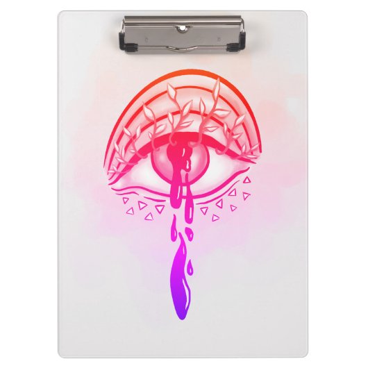 Psychedelische oogpastel Gothic esthetisch Klembord (Voorkant)