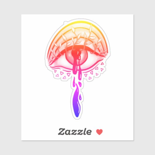 Psychedelische oogpastel Gothic esthetisch Sticker (Vel)