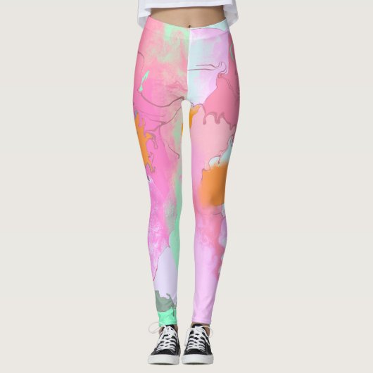 Psychedelische Oosterse Symmetrie Abstracte Kunst Leggings (Voorkant)