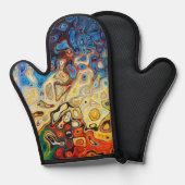 Psychedelische Oven Mitt en Pot Houders Ovenwant (Voorkant / Achterkant)