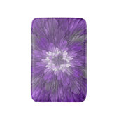 Psychedelische Paarse Bloem Abstracte Fractale Kun Badmat (Voorkant Verticaal)
