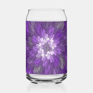 Psychedelische Paarse Bloem Abstracte Fractale Kun Blikvorm Glas