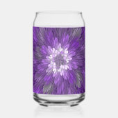 Psychedelische Paarse Bloem Abstracte Fractale Kun Blikvorm Glas (Achterkant)