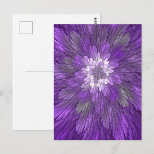 Psychedelische Paarse Bloem Abstracte Fractale Kun Briefkaart
