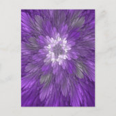 Psychedelische Paarse Bloem Abstracte Fractale Kun Briefkaart (Voorkant)