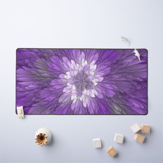 Psychedelische Paarse Bloem Abstracte Fractale Kun Bureaumat (Kindertafel)