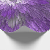 Psychedelische Paarse Bloem Abstracte Fractale Kun Cadeaupapier (Hoek)