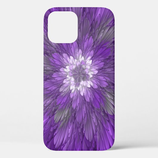 Psychedelische Paarse Bloem Abstracte Fractale Kun Case-Mate iPhone Case (Achterkant)