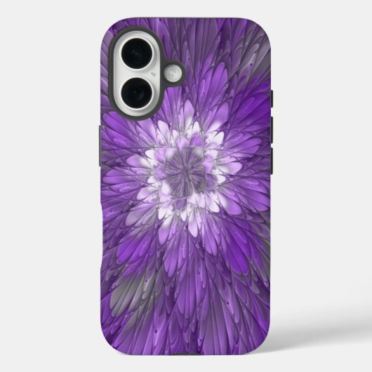 Psychedelische Paarse Bloem Abstracte Fractale Kun Case-Mate iPhone Case (Achterkant)