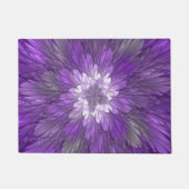 Psychedelische Paarse Bloem Abstracte Fractale Kun Deurmat (Voorkant)