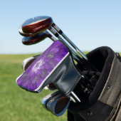 Psychedelische Paarse Bloem Abstracte Fractale Kun Golfheadcover (Insitu)