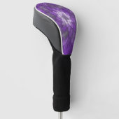 Psychedelische Paarse Bloem Abstracte Fractale Kun Golfheadcover (Schuin)