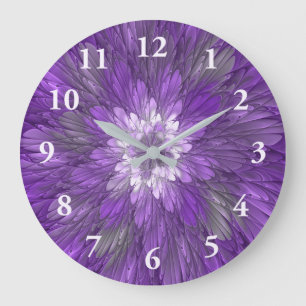 Psychedelische Paarse Bloem Abstracte Fractale Kun Grote Klok