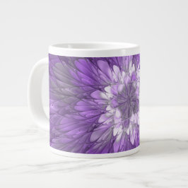 Psychedelische Paarse Bloem Abstracte Fractale Kun Grote Koffiekop