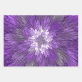 Psychedelische Paarse Bloem Abstracte Fractale Kun Inpakpapier Vel (Voorkant 3)