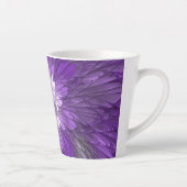 Psychedelische Paarse Bloem Abstracte Fractale Kun Latte Mok (Rechts)