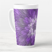 Psychedelische Paarse Bloem Abstracte Fractale Kun Latte Mok (Linkerhoek)