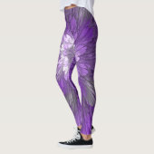 Psychedelische Paarse Bloem Abstracte Fractale Kun Leggings (Links)