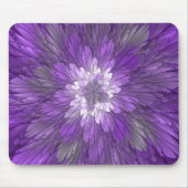 Psychedelische Paarse Bloem Abstracte Fractale Kun Muismat (Voorkant)